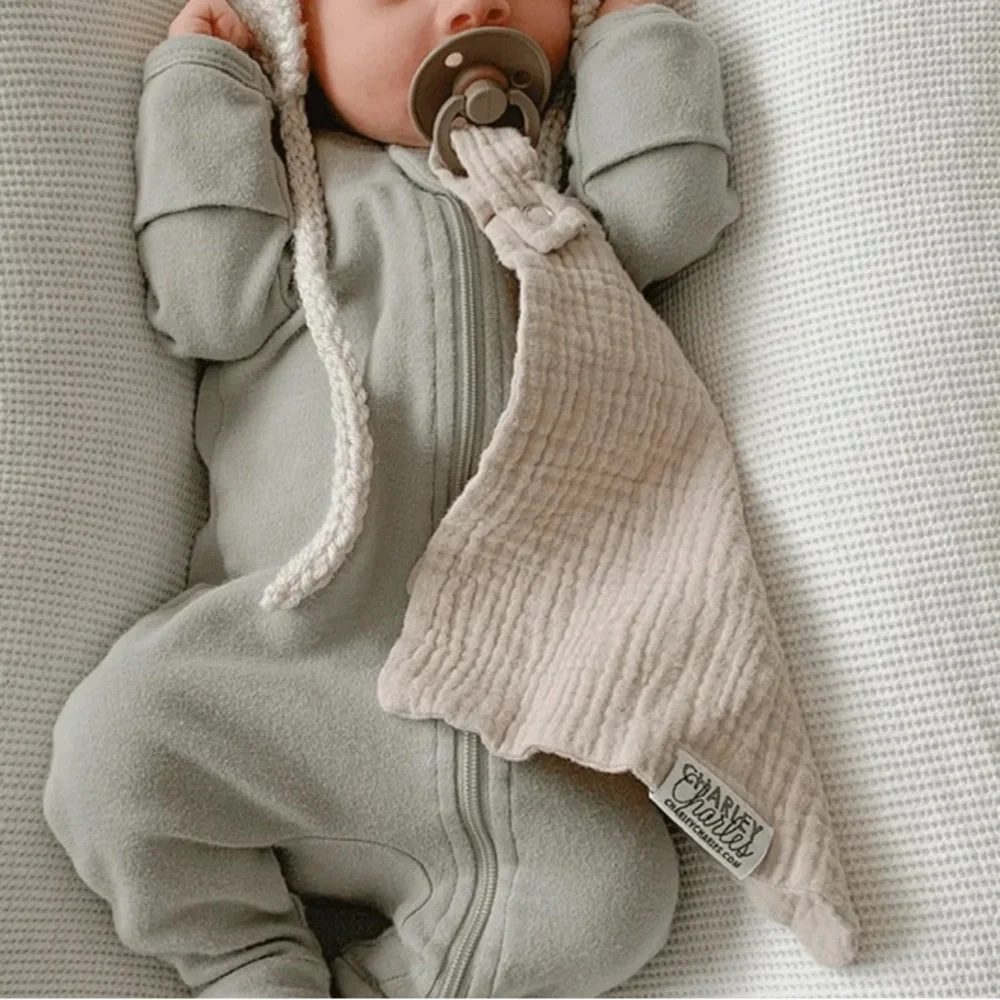 6 CHARLEY Charles Gauze Pacifier Holder Blanket - Mini 7 X 7